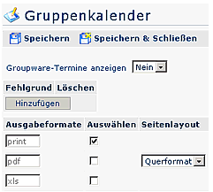 Konfiguration Gruppenkalender